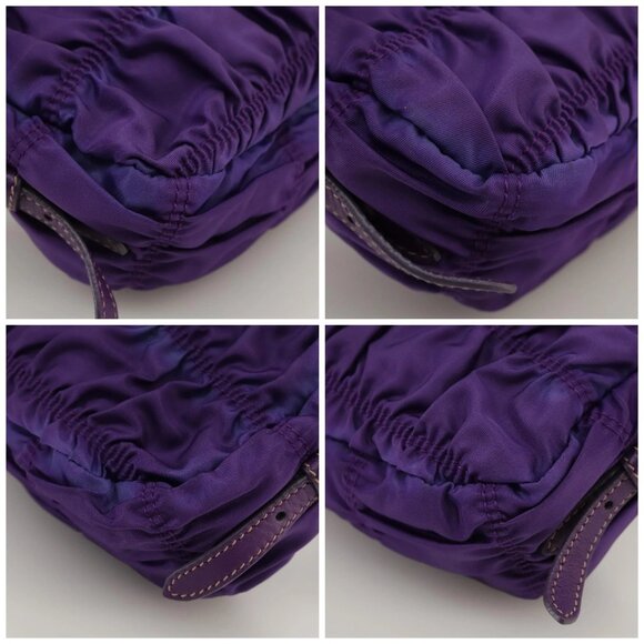 PRADA Accessory Pouch Nylon Purple Gold Auth - Picture 15 of 15
